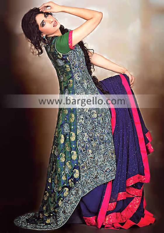 Party Dress India, Pishwas Dresses, Pishwas Collection, Long Kameez Suit, Flared Party Outfit India