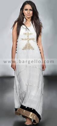 Pakistani Wedding Gown, Offwhite Chiffon Shirt India Pakistan, Chiffon Maxi Dress India Pakistan