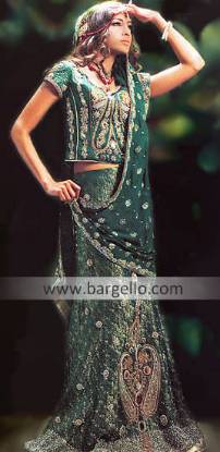 Green Bridal Lehenga Gharara Green Traditional Pakistani Indian Fashion Lehenga