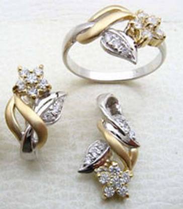 Silver 24kt Gold Western High Fashion Evening Set