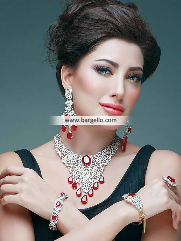 Diamond Like Jewellery Sets, Buy Pakistani Designer Jewellery Sets, zircon set, aritificial jewellery