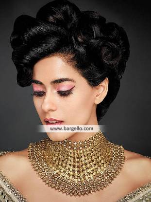 Pakistani Designer Heavy Gold Choker Buckingham UK Artificial Gold Choker