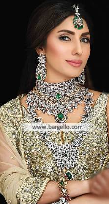 Exclusive Bridal Choker Jewllery Set Artificial Tika Necklace and Earring Jewellery Sets
