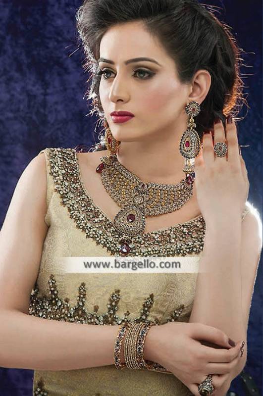 Heavy Wedding Jewellery Set in Silver Doha Qatar Gold Plated Silver Jewellery Sets