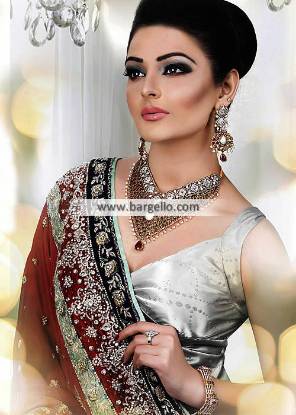 Pakistani Artificial Party Wear Jewellery Set Sutton UK 925 Sterling Silver Jewellery Set