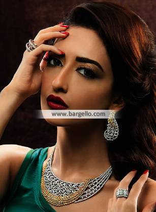 Majestic Diamond and Gold Necklace Top Set Muscat Oman Jewellery Sets online