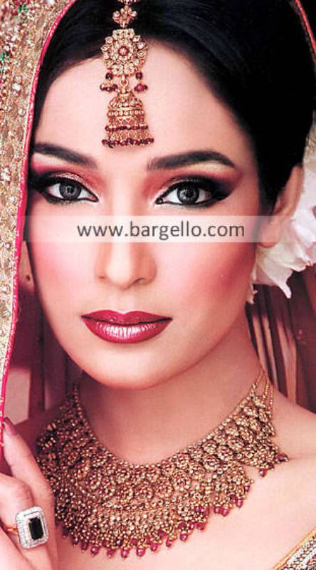 Glamorous Pakistani Wedding Jewellery Sets Baltimore Maryland USA Zircons Ruby Kundan Sets