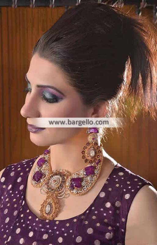 Fabulous Party Wear Jewellery Sets Bell Bar UK Zircon Gemstone Jewellery Sets Pakistan