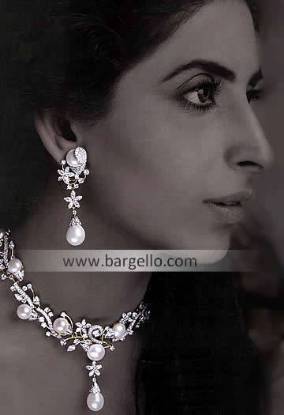 Designer Indian Jewelry Designs, India Mother Pearl Sterling Silver Jewelry, Silver Pearl Jewelry