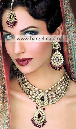 Pakistani Fashion Jewelry, Indian Pakistan Garnet Emerald Ruby Jewelry, Semi Precious Stone Jewelry