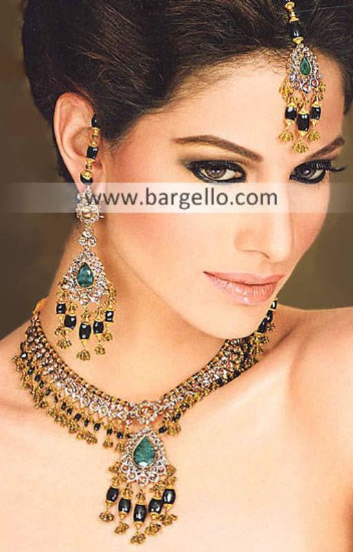 Pakistani Fashion Jewelry, Indian Pakistan Garnet Emerald Ruby Jewelry, Semi Precious Stone Jewelry