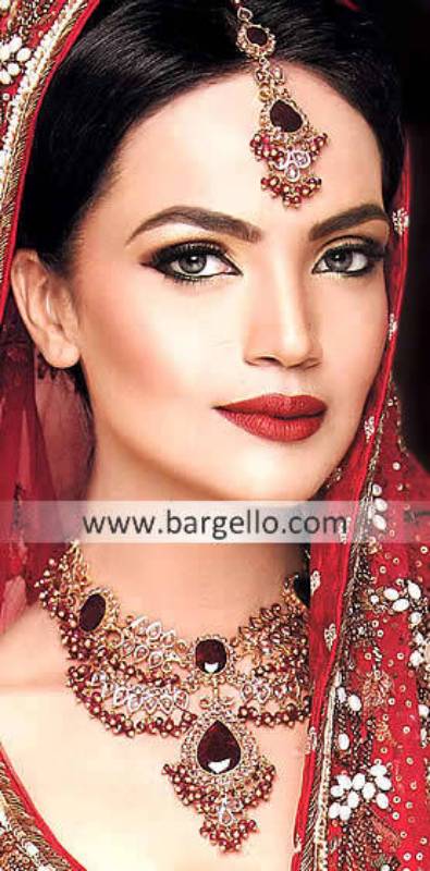 Pakistani Fashion Jewelry, Indian Pakistan Garnet Emerald Ruby Jewelry, Semi Precious Stone Jewelry