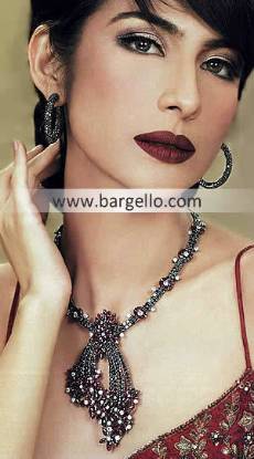 Pakistani Fashion Jewelry, Indian Pakistan Garnet Emerald Ruby Jewelry, Semi Precious Stone Jewelry