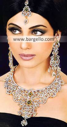 Pakistani Fashion Jewelry, Indian Pakistan Garnet Emerald Ruby Jewelry, Semi Precious Stone Jewelry