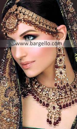 Pakistani Fashion Jewelry, Indian Pakistan Garnet Emerald Ruby Jewelry, Semi Precious Stone Jewelry