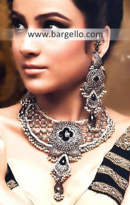 Pakistani Fashion Jewelry, Indian Pakistan Garnet Emerald Ruby Jewelry, Semi Precious Stone Jewelry