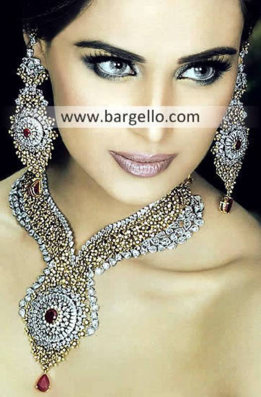 Pakistani Fashion Jewelry, Indian Pakistan Garnet Emerald Ruby Jewelry, Semi Precious Stone Jewelry