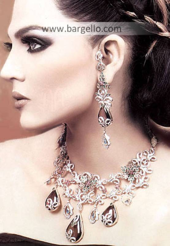 Jewellery Designs, Bridal Jewellery Designs, Pakistani & Indian Jewellery Gold Plated Diamond Like