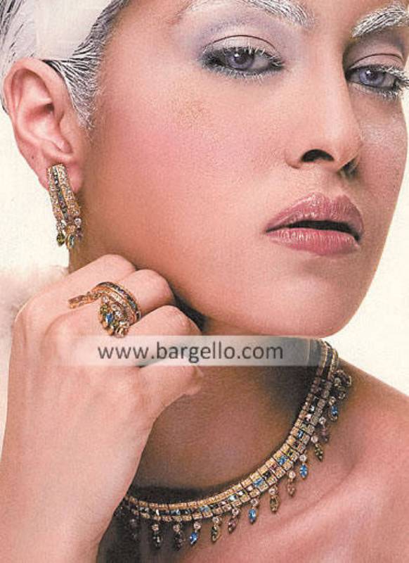 Jewellery Designs, Bridal Jewellery Designs, Pakistani & Indian Jewellery Gold Plated Diamond Like