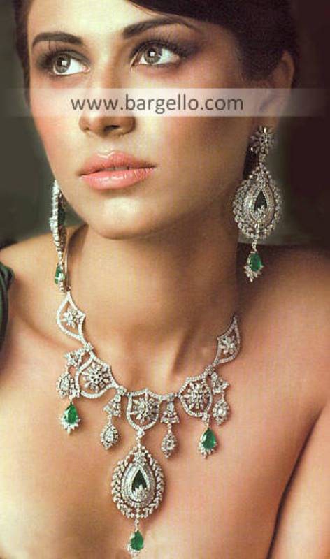 Jewellery Designs, Bridal Jewellery Designs, Pakistani & Indian Jewellery Gold Plated Diamond Like