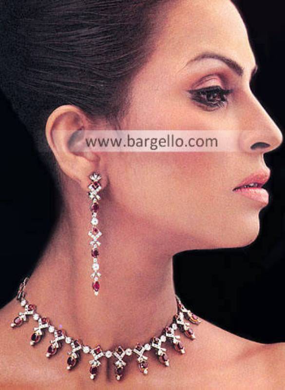 Jewellery Designs, Bridal Jewellery Designs, Pakistani & Indian Jewellery Gold Plated Diamond Like