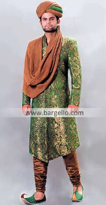 Designer Wedding Embroidered Sherwani Banarsi Jamawar Embroidered Designer Sherwani Pakistan India