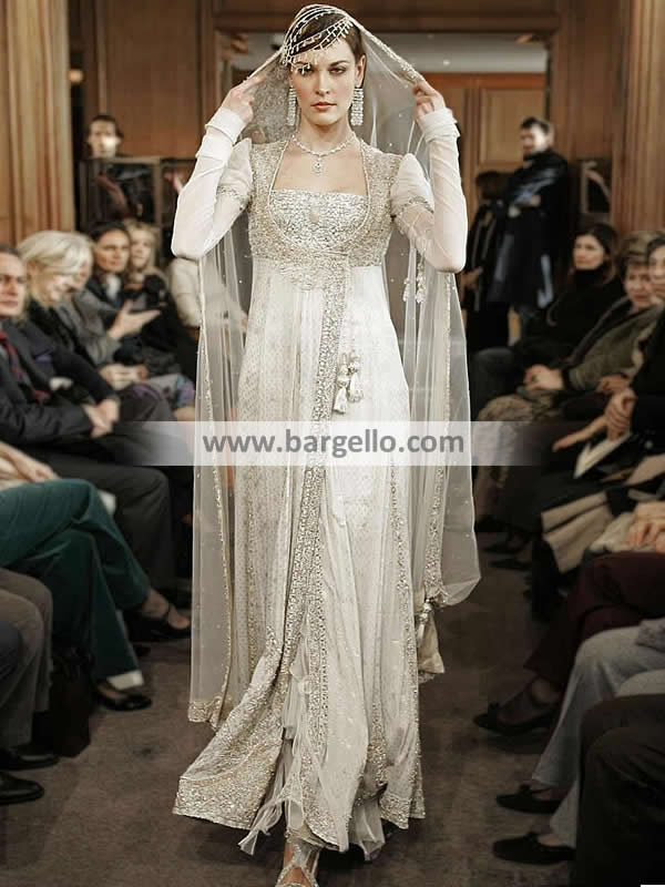 White Pakistani Designer Nikah Dresses for Sale Online 2021 – Nameera by  Farooq