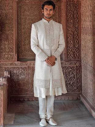 Jamawar Groom Sherwani Laguna Hills California USA Indian Groom Sherwani