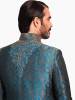 Teal Raw Silk Brocade Sherwani Diamond Bar California CA USA Pakistani Designer Sherwani