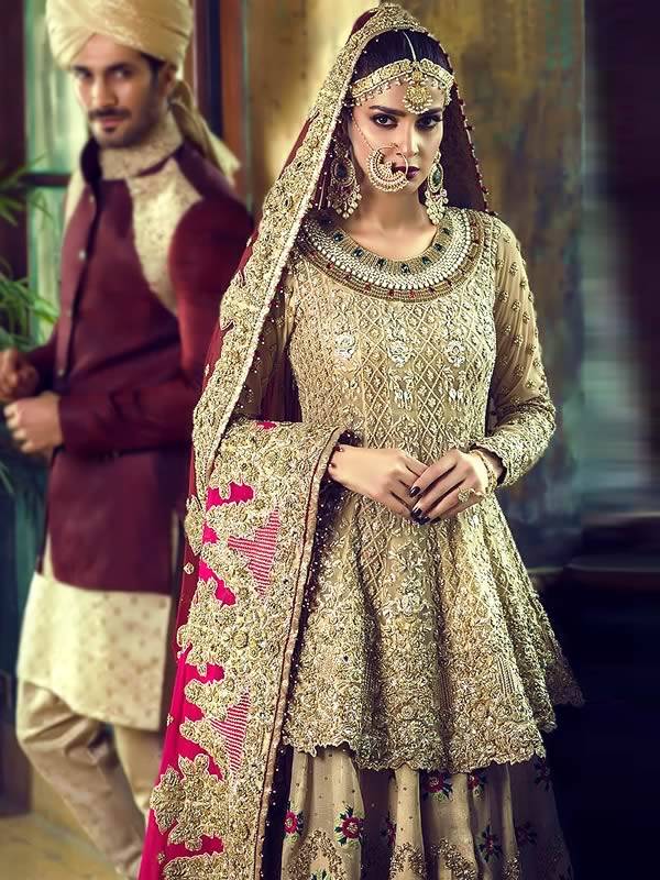 bridal lehenga with peplum