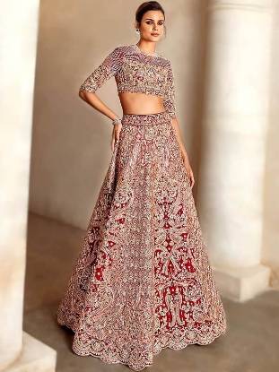 Carmine Bridal Lehenga Pakistani Bridal Lehenga Designs Wedding Lehenga