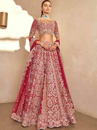 Burgundy Bridal Lehenga Choli Pakistan Traditional Bridal Lehenga Choli Faraz Manan