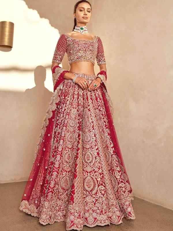 Burgundy Bridal Lehenga Choli Pakistan Traditional Bridal Lehenga Choli Faraz Manan