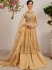 Champagne Gold Anarkali Sharara Suit Pakistani Designer Anarkali Sharara Suits