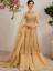 Champagne Gold Anarkali Sharara Suit Pakistani Designer Anarkali Sharara Suits