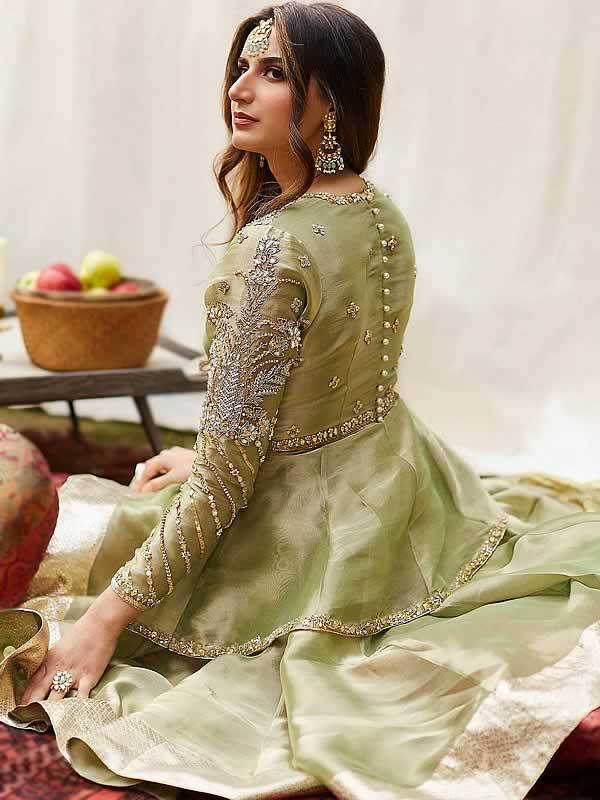peplum with sharara bridal