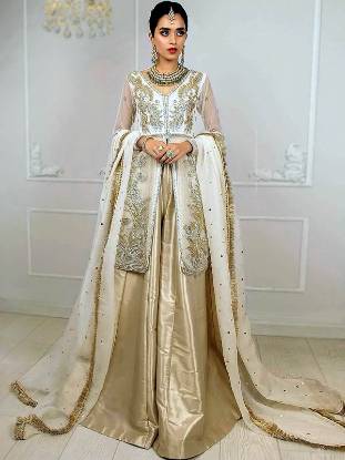 Off White Nikah Bridal Dhaka Pajama Suit for Nikah Pakistani Nikah Bridals