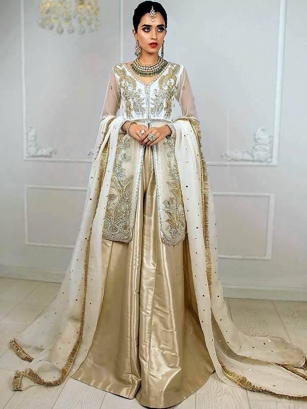 Off White Nikah Bridal Dhaka Pajama Suit for Nikah Pakistani Nikah Bridals