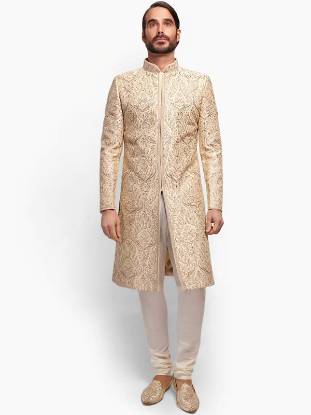 Mens Wedding Sherwani Raw Silk Farmington Hills Michigan USA Latest Wedding Sherwani	