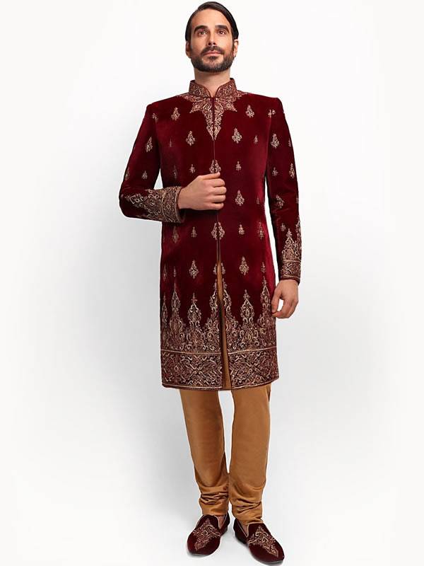 Indian Velvet Sherwani for Groom Los Angeles California USA Sherwani for Groom