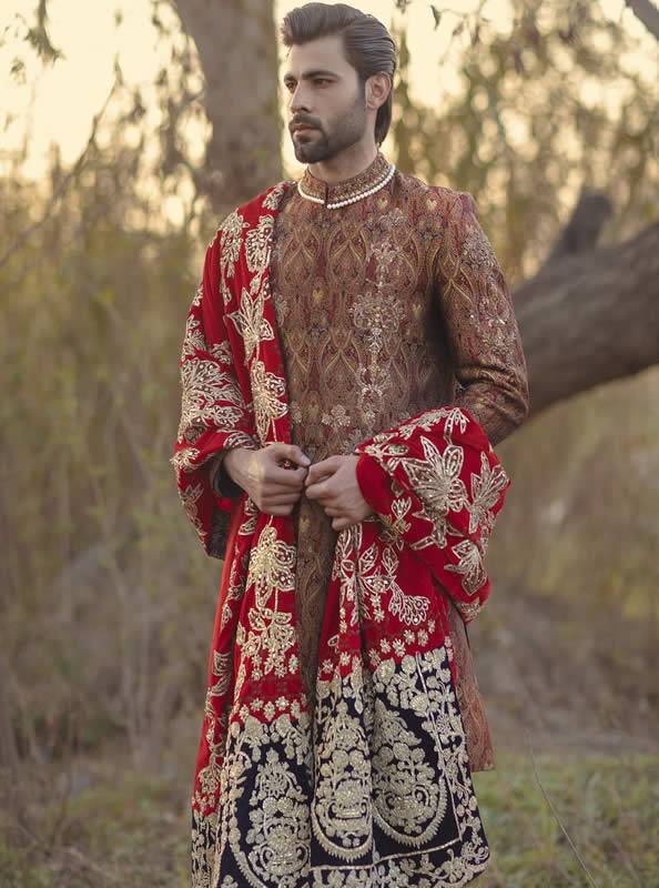 Graceful Mens Sherwani in Jamawar Aberdeen Scotland UK Bespoke Sherwani Suits for Mens