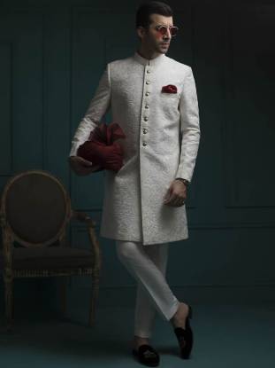 Graceful Mens Sherwani in Jamawar Philadelphia Pennsylvannia PA USA Pakistani Designer Sherwani