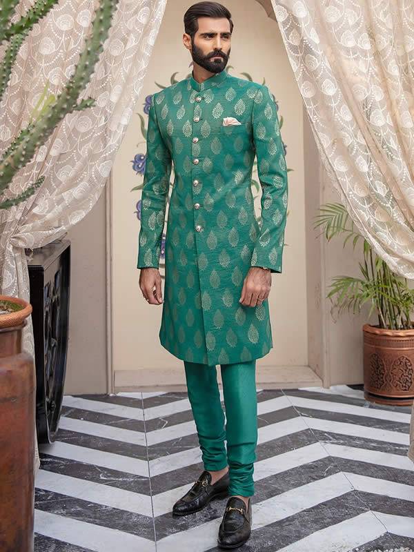 Wedding Event Sherwani San Francisco California CA USA Graceful Mens Sherwani in Jamawar