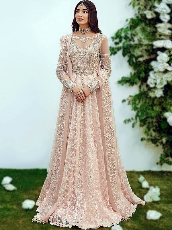 Buy Copper Embroidered Wedding Anarkali Gown In USA, UK, Canada, Australia,  Newzeland online
