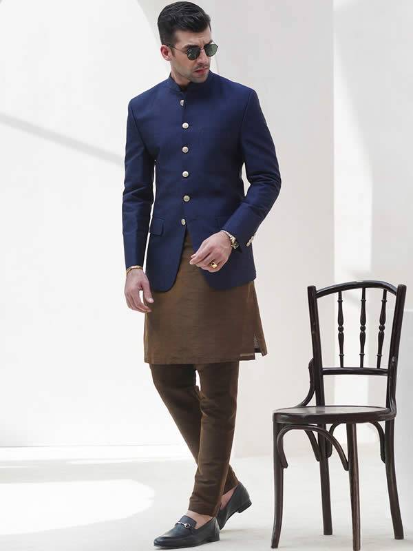 Graceful Mens Prince Coat in Jamawar Springfield Washington DC USA Indian Designer Prince Coat Elegant plain prince coat