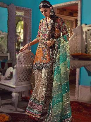 Designer Angrakha Suits with Sharara for Wedding Springfield Illinois USA Angrakha Suits for Wedding