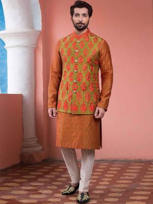 Indian Designer Waistcoats Buckinghamshire London UK waistcoat with Kurta Pajama