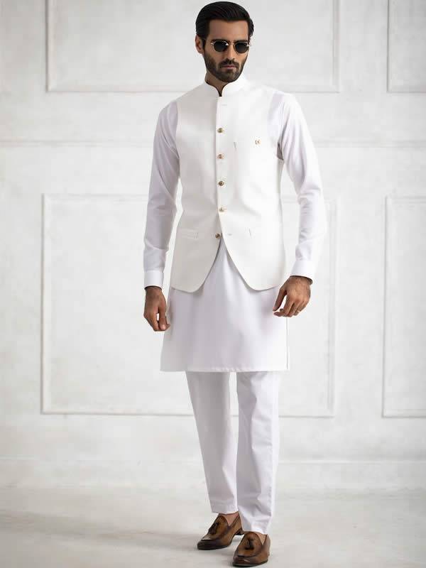 White Waistcoat Tyne and Wear London UK Suiting Fabric Waistcoat Pakistan