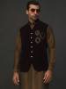 Dark Brown Velvet With Stylish Embroidered Waistcoat Saddle River New Jersey NJ USA Designer Men Waistcoat