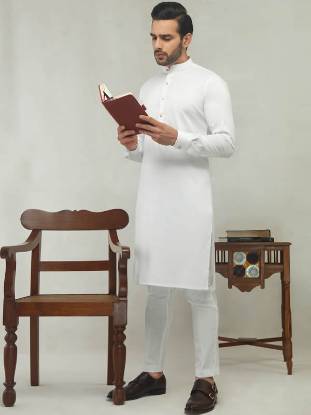 White Kurta Pajama for Mens Jackson Heights New York NY USA Bespoke Kurta Shalwar Suits for Mens